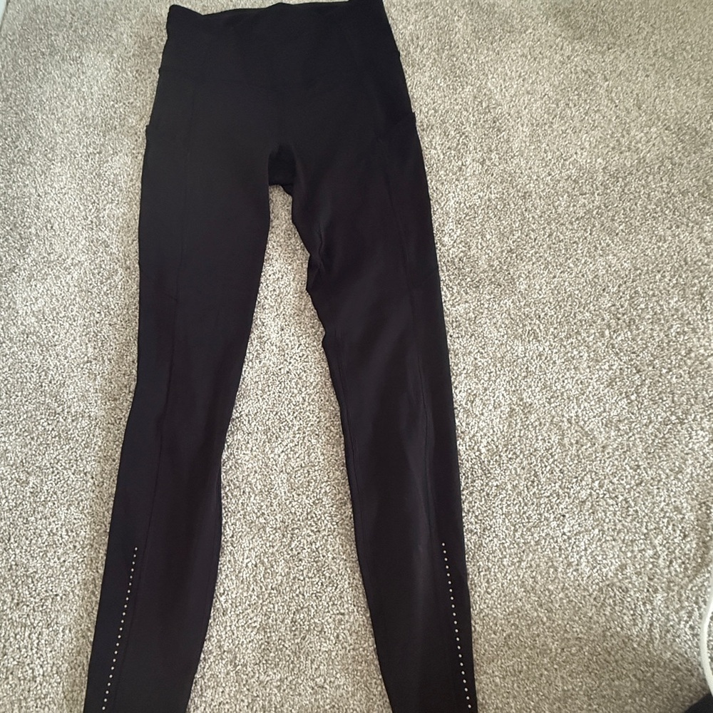 lululemon athletica Black Top with Reflective White Logo